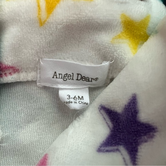 ANGEL DEAR Dimensional Star White Velour Coveralls, 3-6mo - Picture 3 of 5
